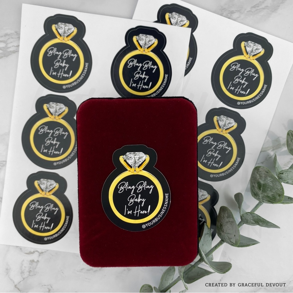 πBling Bling Baby Iβm Here! - 2" (inches) (96ct.) Stickers - Picture 5 of 6